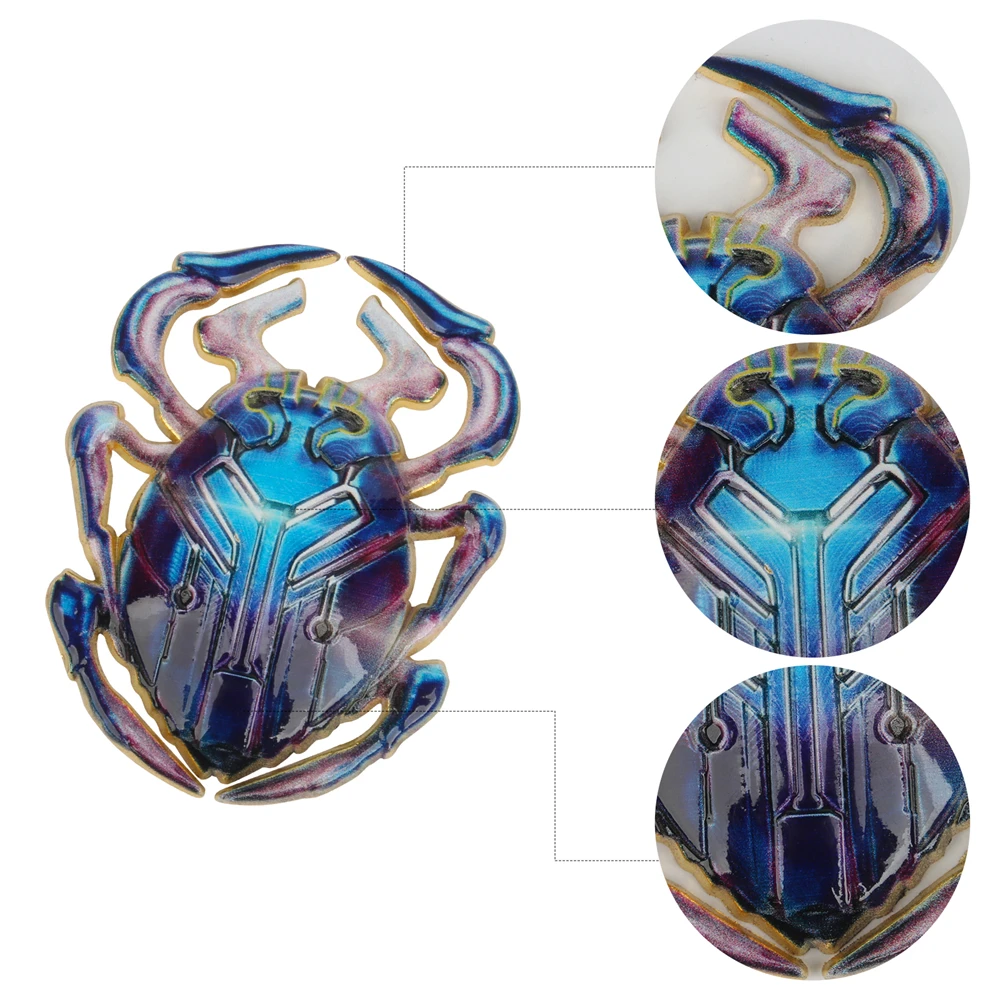 1pcs Blue Metal Beetle Decorate Exquisite Scarab Alloy Made Ornament Halloween Cosplay Prop