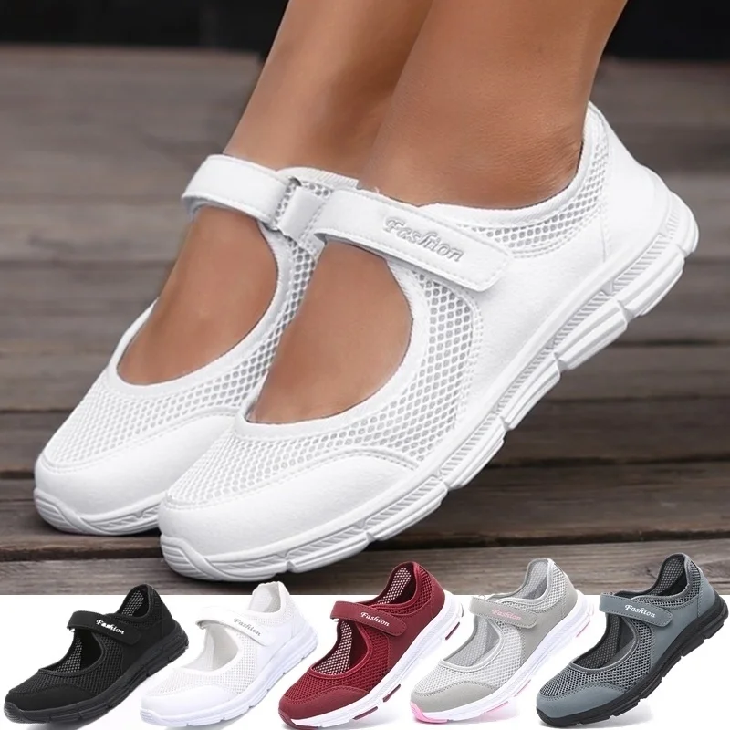 Women Summer 2023 Sneakers Casual Shoes Female Mesh Breathable Flats White Nurse Shoes Tenis Feminino Nursing Shoes for Women