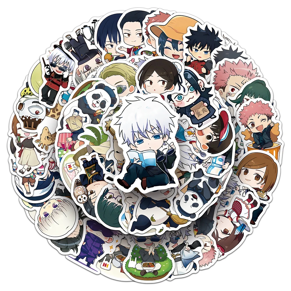 10/30/50pcs 재미 있은 만화 귀여운 Jujutsu Kaisen 애니메이션 스티커 Kawaii 데칼 DIY 수하물 전화 헬멧 자동차 클래식 장난감 스티커 선물