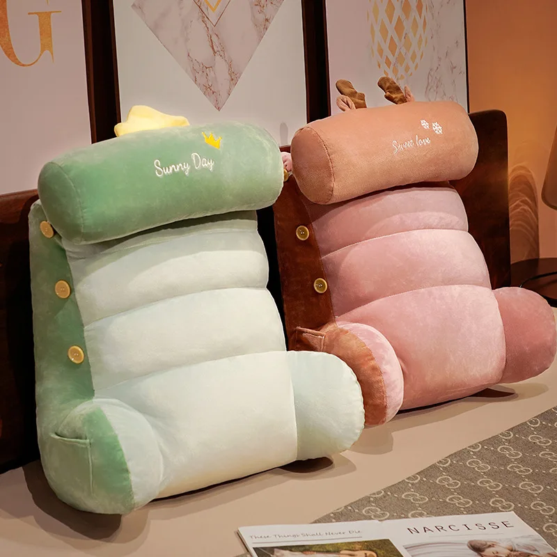 

Soft Big Backrest Reading Rest Pillow Lumbar Support Chair Cushion with Arms Sofa Cushion Cute Animals Back Pillow Bed Body