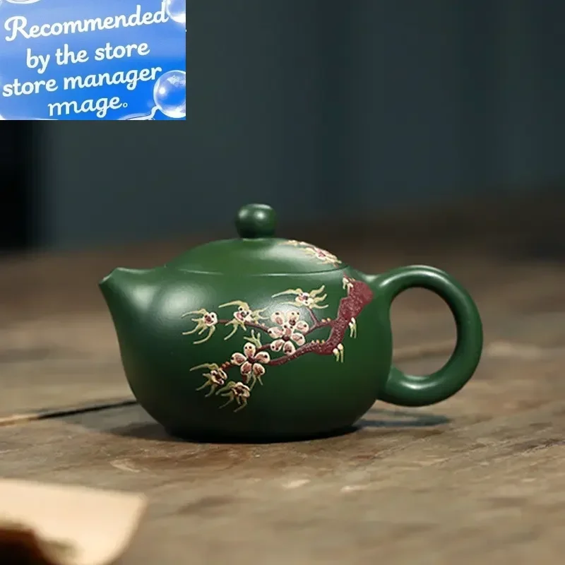 

180ml Chinese Yixing Purple Clay Teapot Handmade Green Mud Xishi Kettle Zisha Filter Beauty Tea Infuser Tea Ceremony Accessories