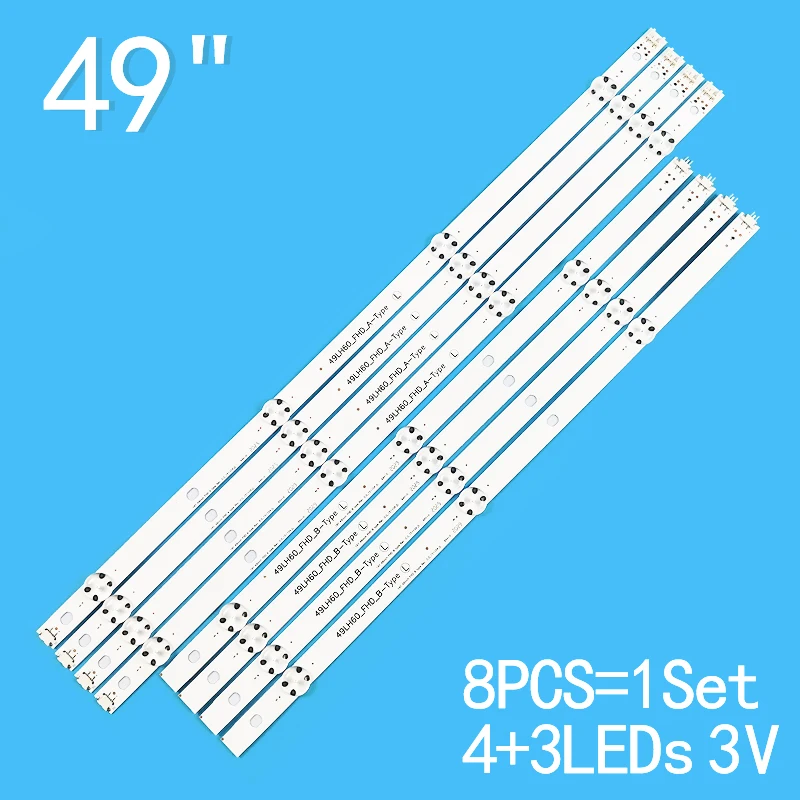 شرائط ضوء LED ل 49 "FHD نوع Rev0.0 شرائط الإضاءة الخلفية ، 49LH60 FHD _ A B-نوع 49LH604 49LH604V 49LW540S LT-50C550