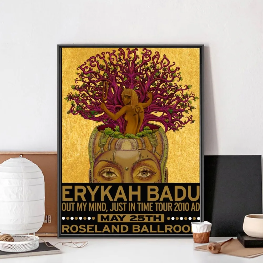 Erykah badu plakat klub Kraft papier Vintage sztuka plakat na ścianę do wystrój salonu malowanie naklejek do gabinetu sypialni