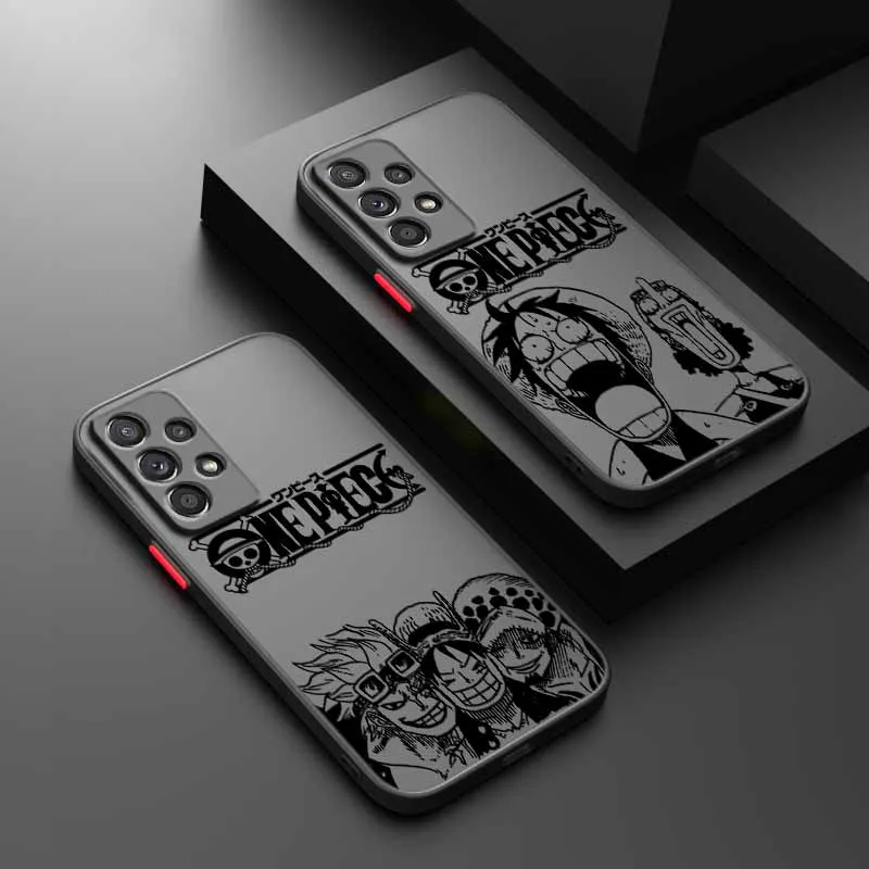 Ones Pieces Cute Image Cover For Samsung S25 S24 S23 S22 S21 S20 S10 FE Ultra Plus Lite Frosted Translucent Silicone Phone Case