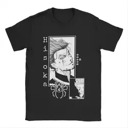 Męskie koszulki Hisoka HXH Anime śmieszne koszulki z czystej bawełny z krótkim rękawem t-shirty odzież z wycięciem pod szyją prezent