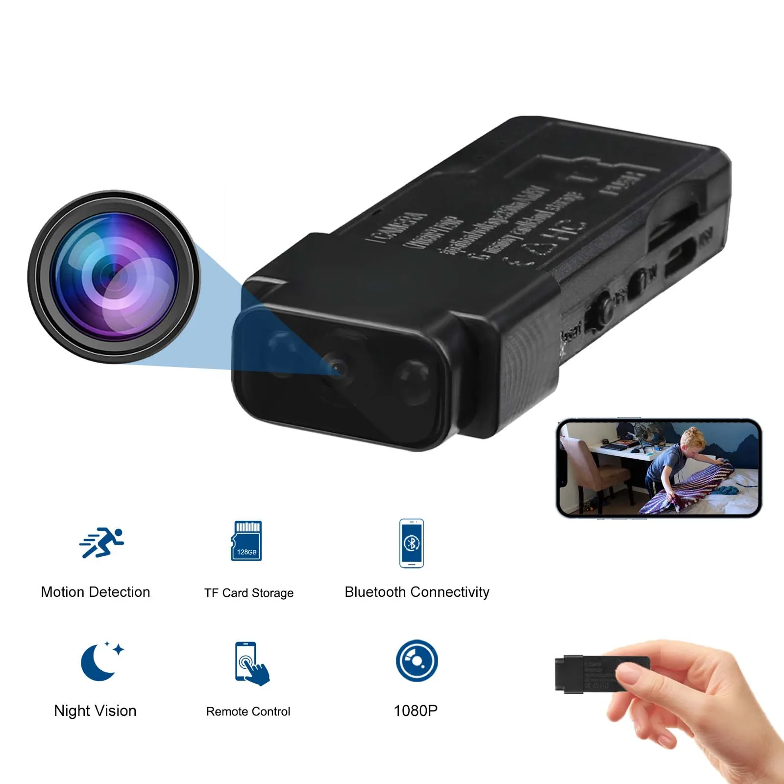 Mini Camera Binnenshuis Kleine Wifi Nanny Cam Voor Thuis/Kantoor Beveiliging Met Bewegingsdetectie, Remote View, Nachtzicht, Opname, App