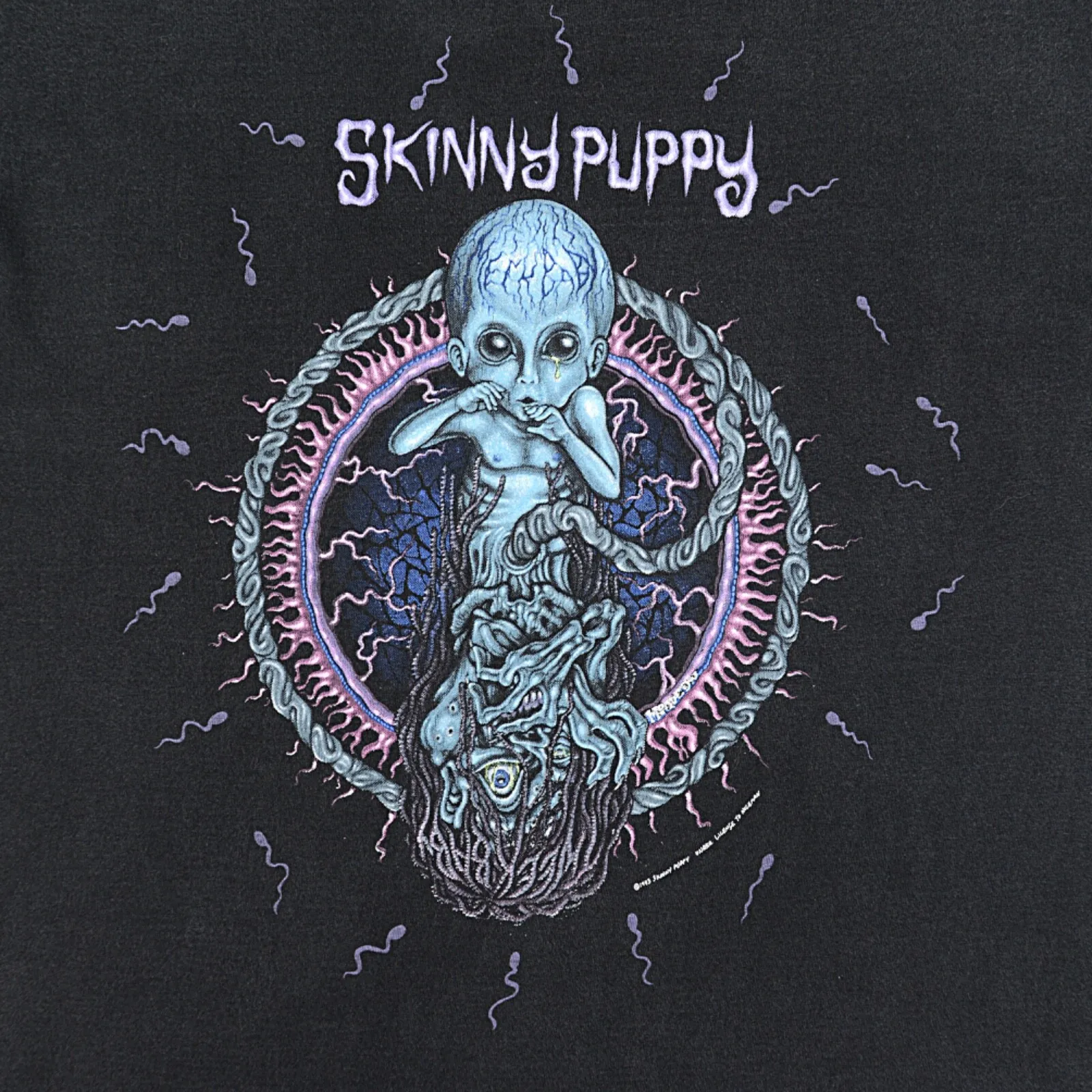 VTG SKINNY PUPPY 1993 T-Shirt Mens XL TWEAK BABY Secret World USA Tour Nice Man