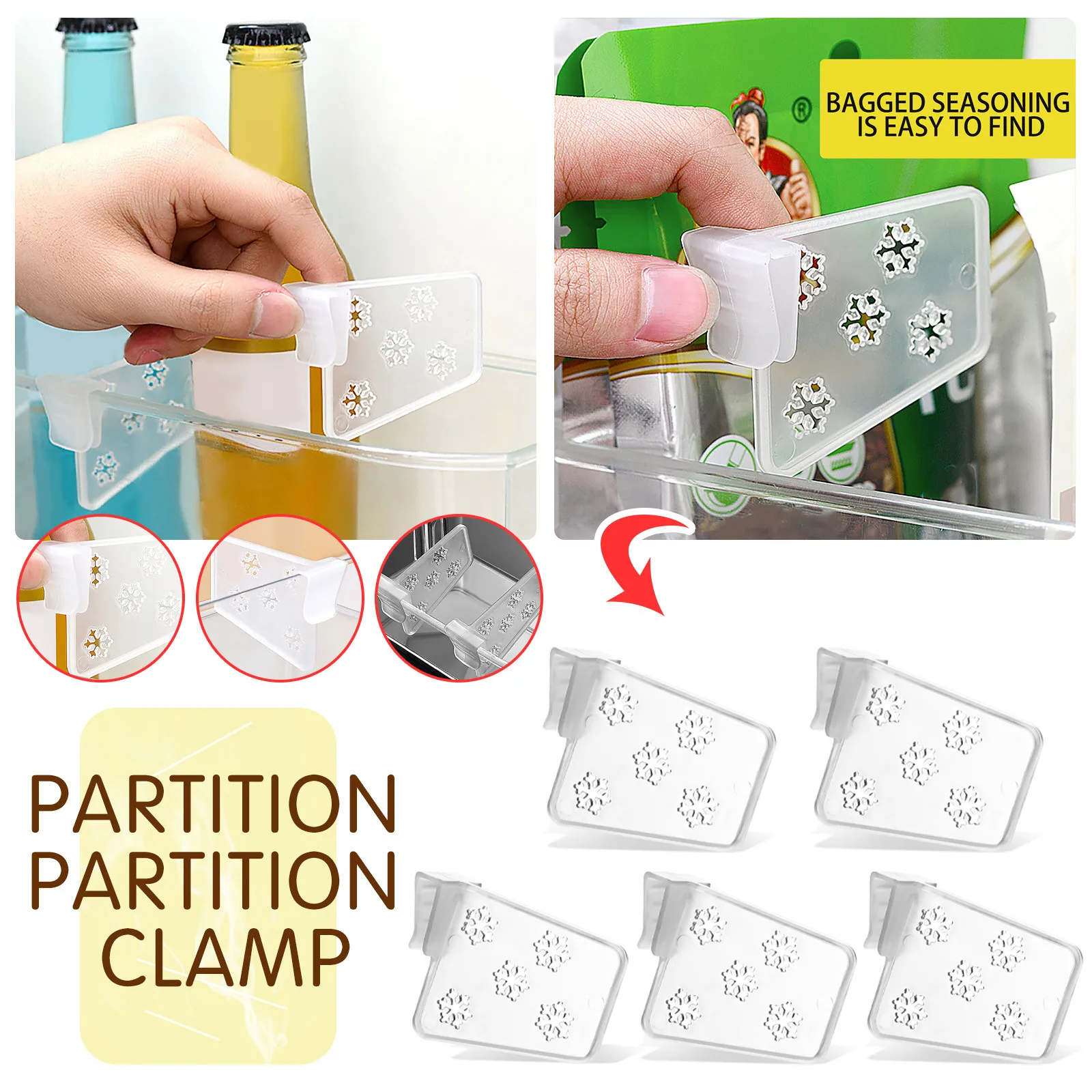 لوح تقسيم تخزين الثلاجة، مقسم بلاستيكي قابل للسحب، تخزين المطبخ، زجاجة الثلاجة، رف منظم المقسم