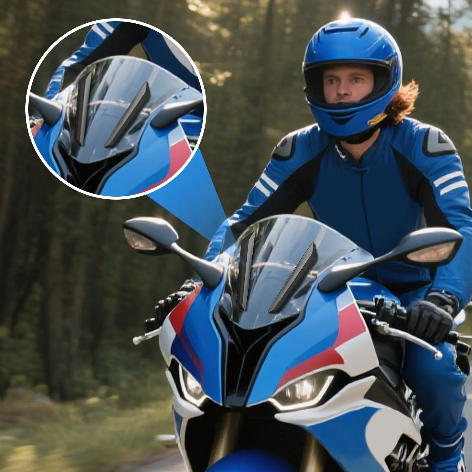 

Motorcycle Deflector Windshield Wind Screen Strip Common Fit Decorative Protector Strip For Bike Women Men Travel Sports