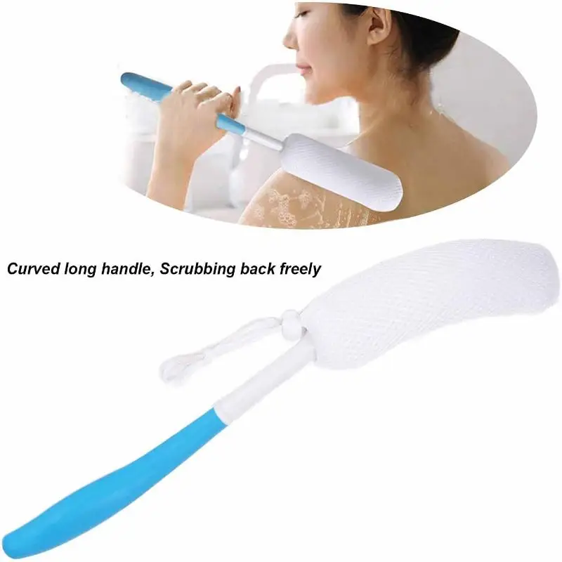 

1Pcs Bath Soft Back Scrubber Brush Bath Shower Scrubbing Mesh Brush With Handle Exfoliating Scrub Massager Bath Supplies