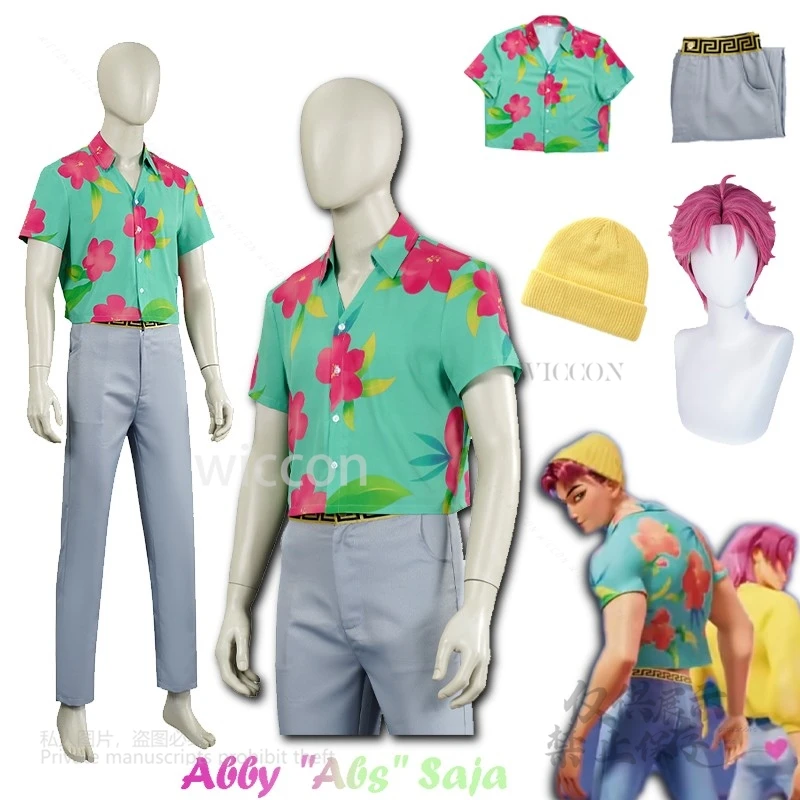 

Космическое платье K-Pop Abby Saja Boys Demon Hunters Косплей Костюм Парик Шляпа Ролевая игра Хэллоуин Группа Сценическая рубашка Блузка Унисекс Cos