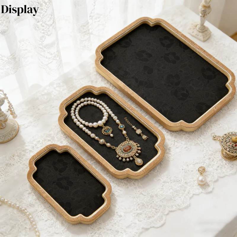 

Современный набор для демонстрации ювелирных изделий в восточном стиле, роскошный демонстрационный поднос и органайзер для нефрита и драгоценных камней, коллекция подарков к Королевскому Ид.