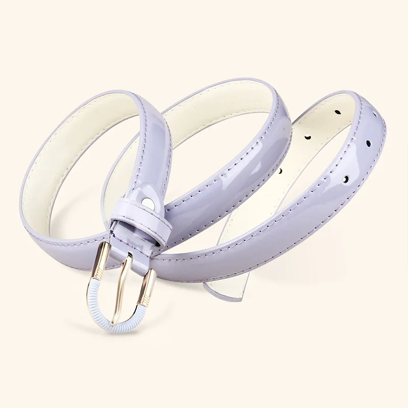 Purple Pu Leather Belts for Women Fashion Jeans Classic Retro Simple Round Buckle Female Dress Sword Goth Luxury Punk Gothic