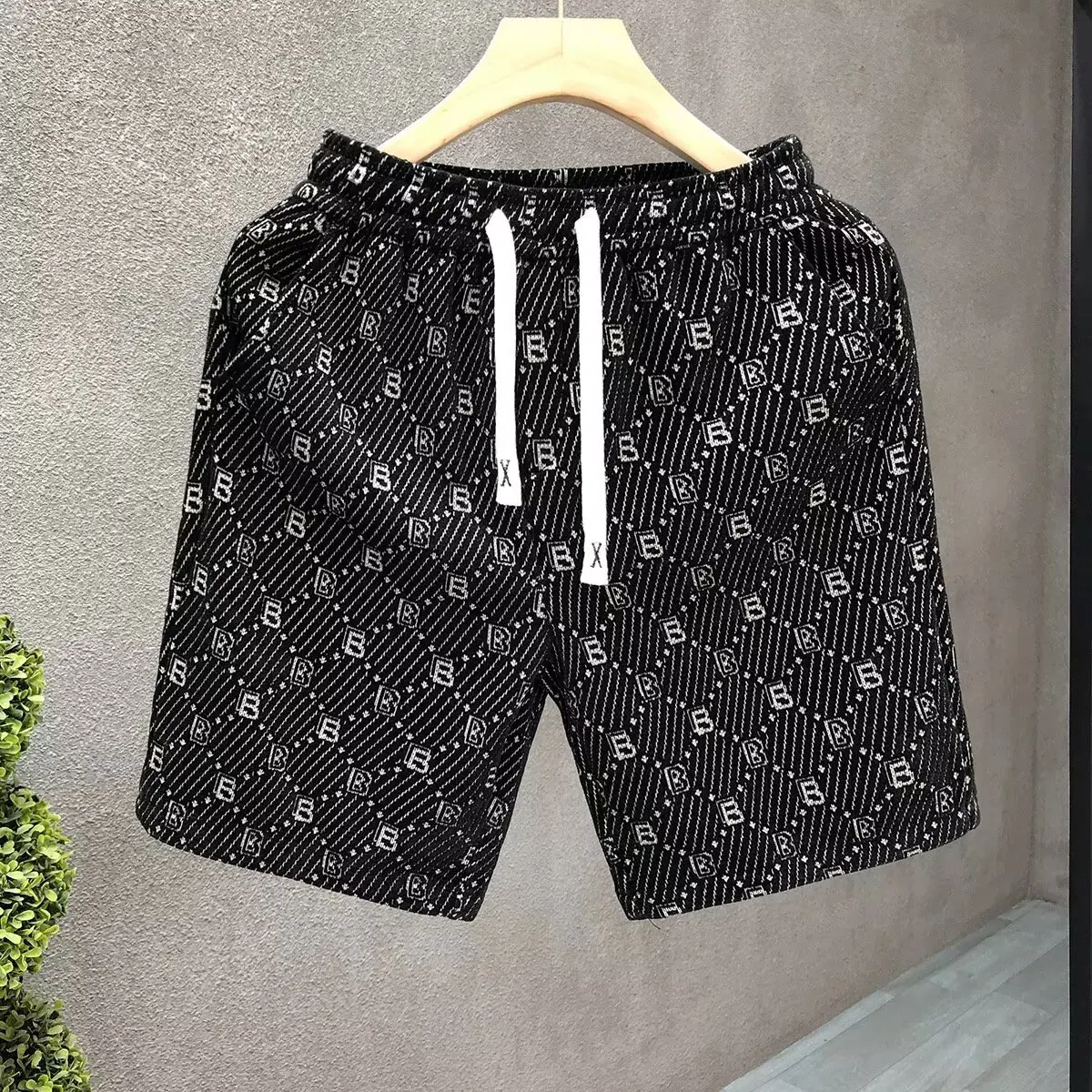 

Men's Gym New Shorts Summer Loose Fit Letter Jacquard 5-Inch Casual Trendy Versatile Streetwear Fashion