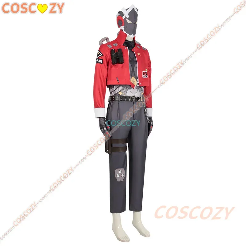 

qq681Billy the Kid Косплей Аниме Игра Zenless Zone Zero Костюм Красная Униформа Маска Парик Костюм Хэллоуин Вечеринка Наряд для Мужчин