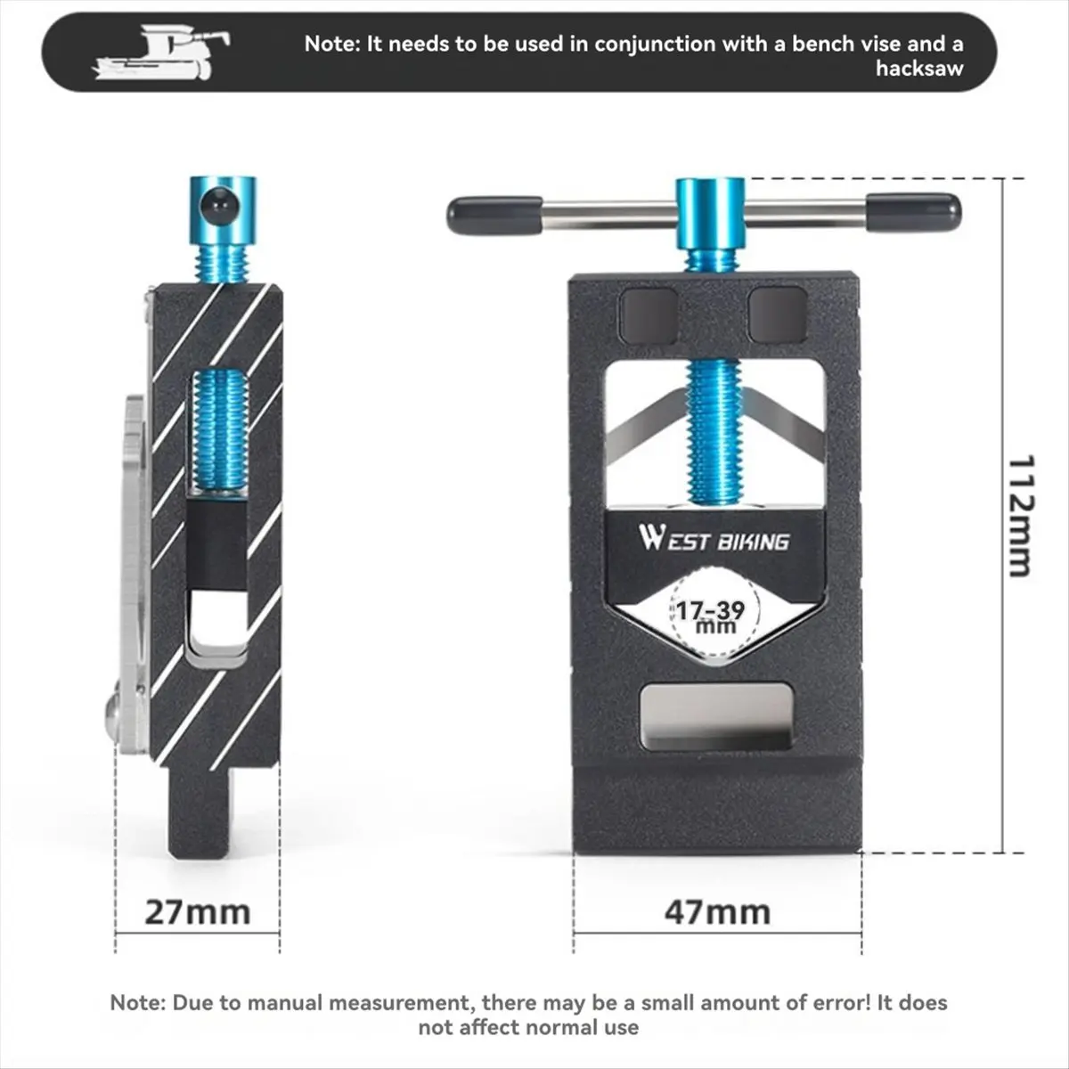 

AD10 WEST BIKING Bicycle Bar Cutter Fork Tube Seatpost Saw Tool for Bike Fork Fix Tube Handlebar Seatpost