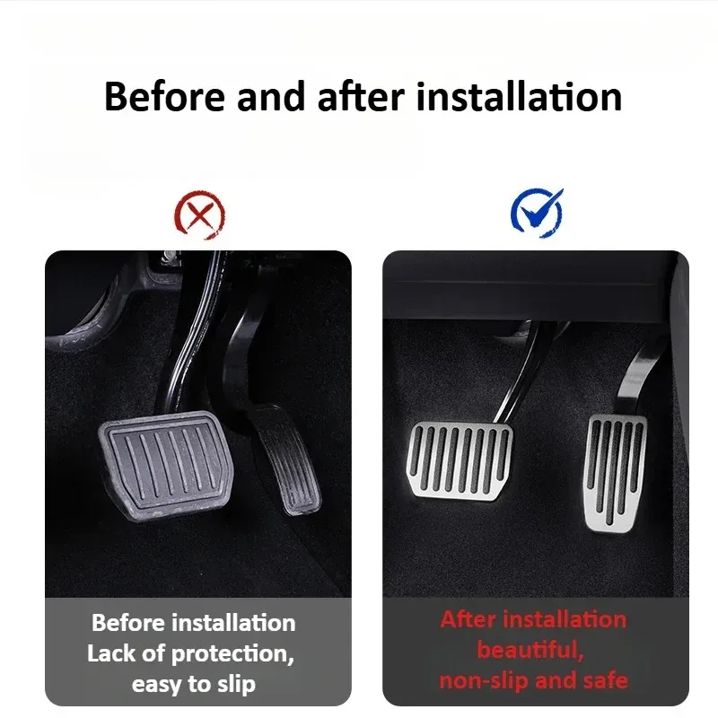 Für Tesla Model Y Juniper/Model 3 Highland Brake Gaspedale Abdeckung Fußpedale Pads Shell Aluminiumlegierung 2027-2025 – Detail 2