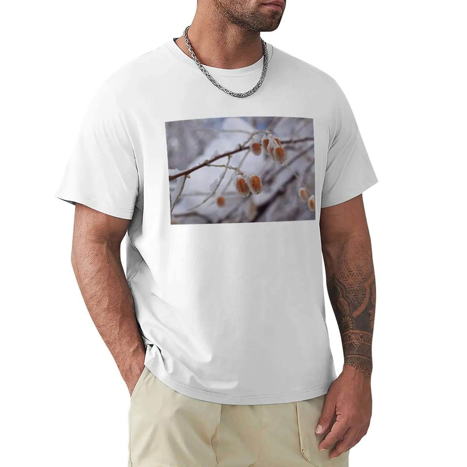 Cold snowy winter landscape T-Shirt plain plus size tops mens workout shirts