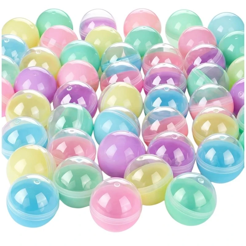 T22C For Easter Party Favors& DIY Crafts- 50Pcs 3 Inch Empty Vending Machine Capsules, 75Mm Plastic Gumball Balls, Random