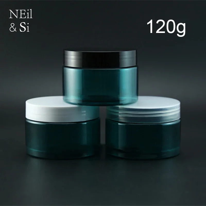 

120g Green Plastic Cream Bottle Refillable Cosmetics Jar Body Lotion Mask Powder Packaging Containers 120ml