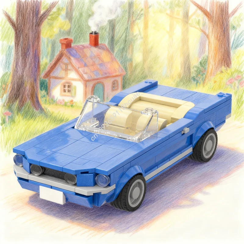 

258pcs MOC City Forded Mustangesd Convertible First Model Building Blocks Christmas Gifts Architecture Toys Idea Education