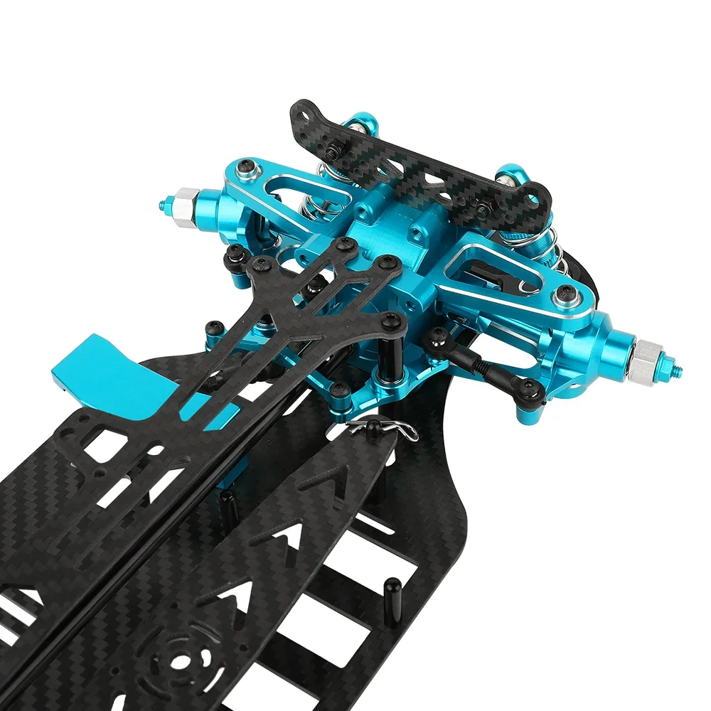 Metal Alloy & Carbon Fiber Frame Chassis with Shock Absorbers Belt Drive For Tamiya TT01 TT-01 1/10 RC Car Upgraded Parts