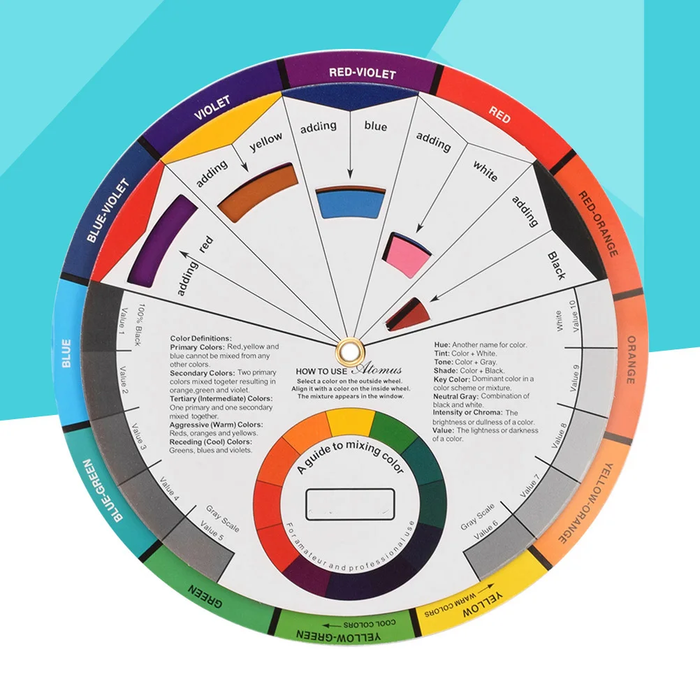 

1Pcs Mini Tattoo Pigment Wheel Professional Color Tool for Beginners Accurate Hue Position Harmonious Color Combination Guide