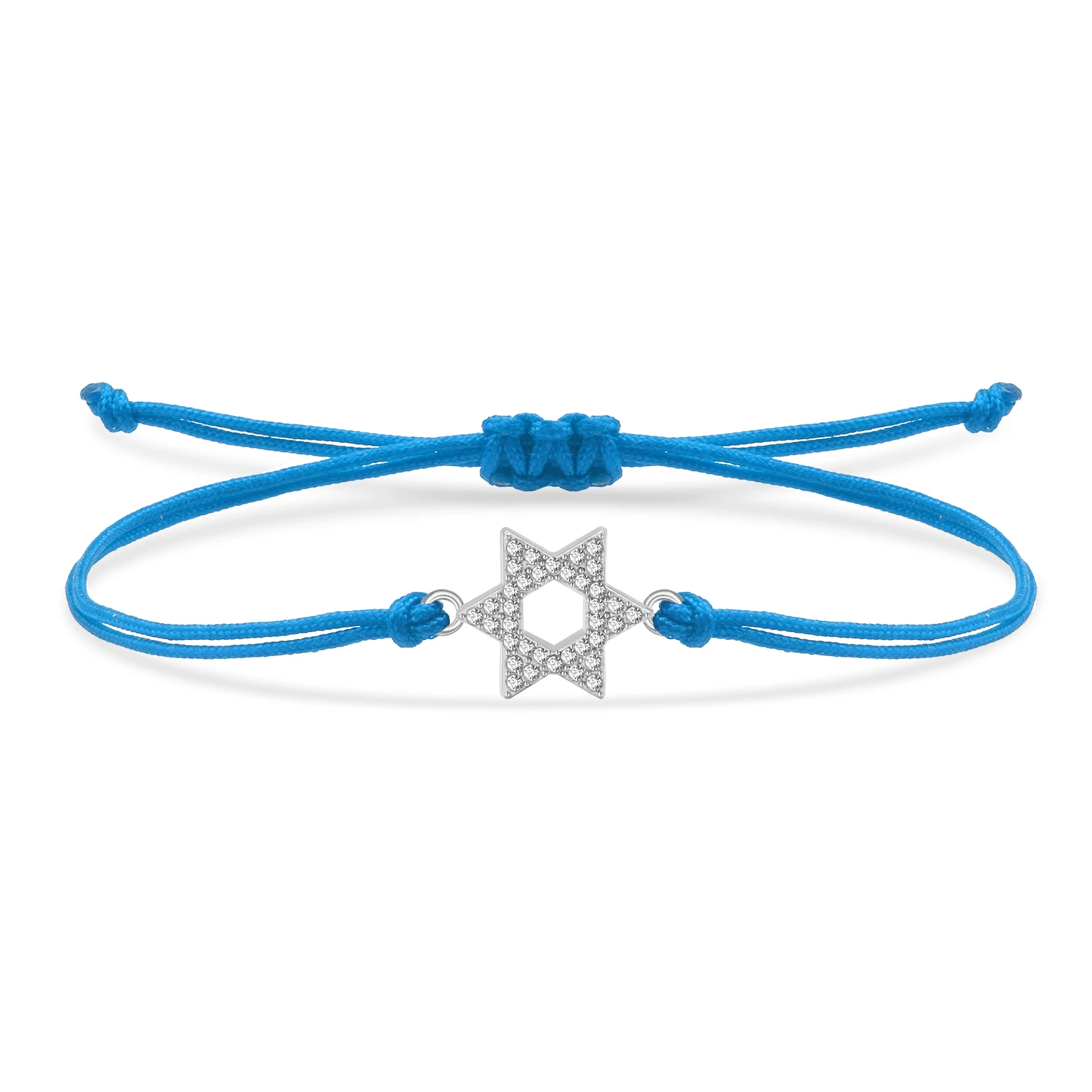 Zinc Alloy Stones Jewish Star Of Davids Lucky Charm Bracelet Women New Fashion Red String Handmade Adjustable Jewelry Present