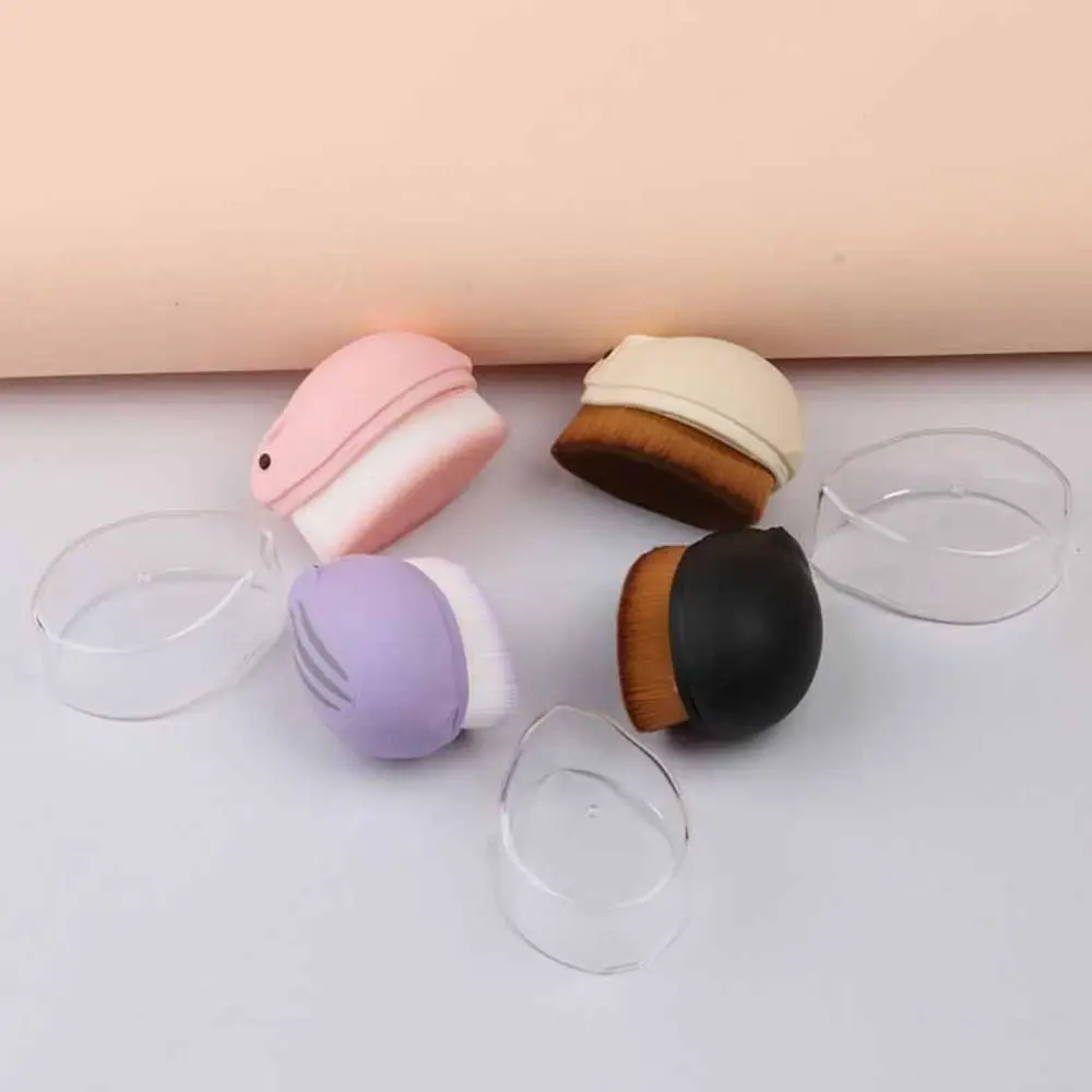 Pennello per trucco portatile in peluche per criceto Strumento per trucco Contorno in polvere Pennello per fard Cosmetici Pennello per il viso per lavaggio di bellezza Lady Girls