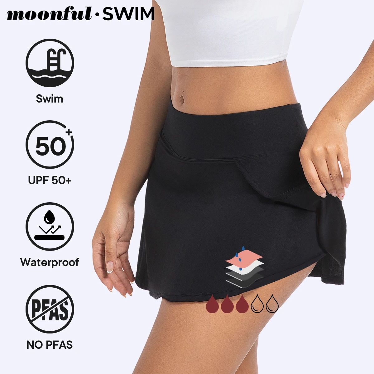 

Period Swimwear Menstrual Bathing suit Teen Menstrual Swimsuit Skirt Woman Waterproof Menstruation Swimsuit with UV Protection