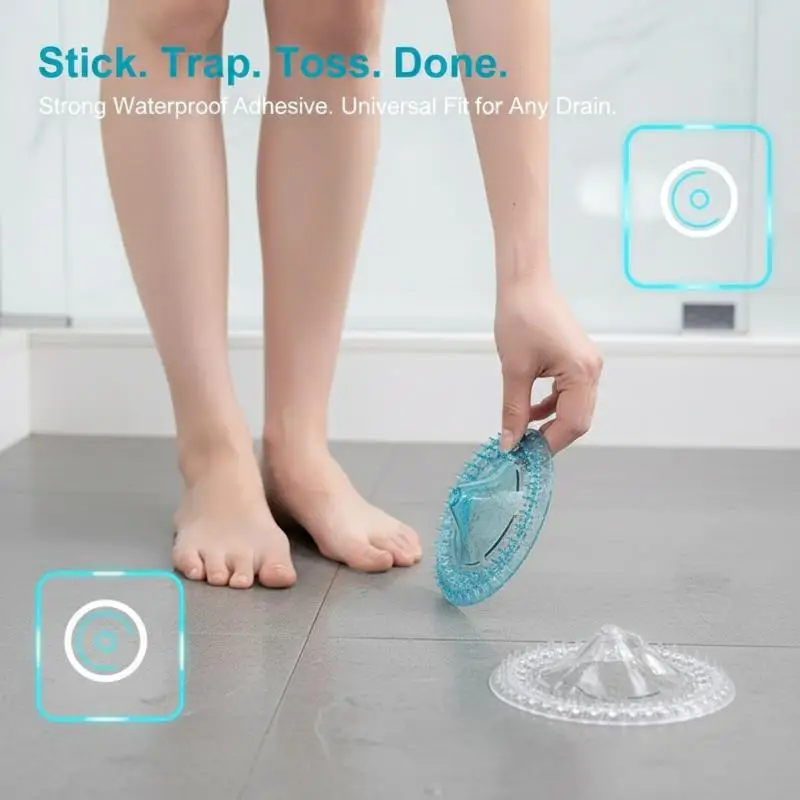 10-40PCS Easy Install Mesh Hair Stopper Shower Drain Cover Floor Drain Strainer Catcher Bathroom Accessories Anti Clog view 4