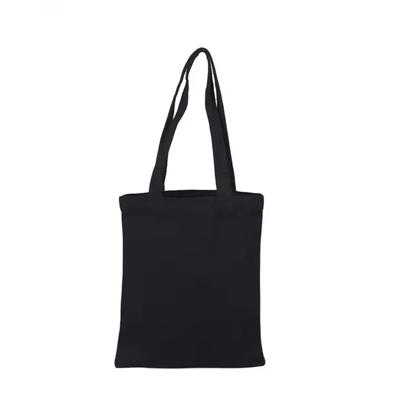 High-Quality eco friendly Solid Women Men Handbags Canvas Tote bags Reusable Cotton grocery Shopping Bag