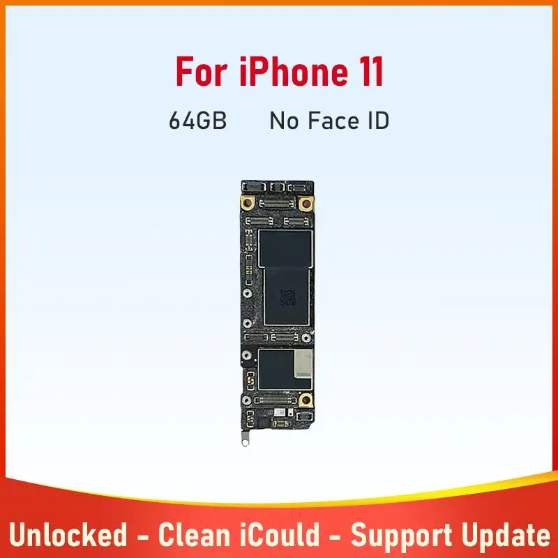 اللوحة الأم للهاتف العلوي لهاتف iPhone 11 64g 128g 256g اللوحة الرئيسية مع معرف الوجه لوحة منطقية غير مقفلة مع تحديث دعم iCloud نظيف