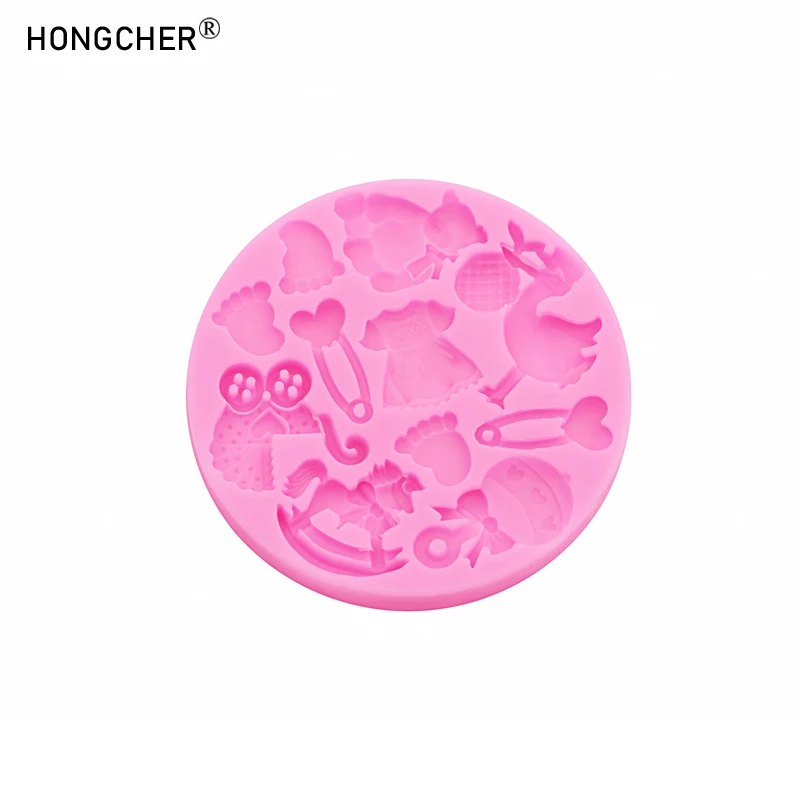 Pram Little Feet Princess Dress Mini DIY Resin Jewellery Accessories Drip Moulds Chocolate Cake Biscuit Baking Silicone Moulds