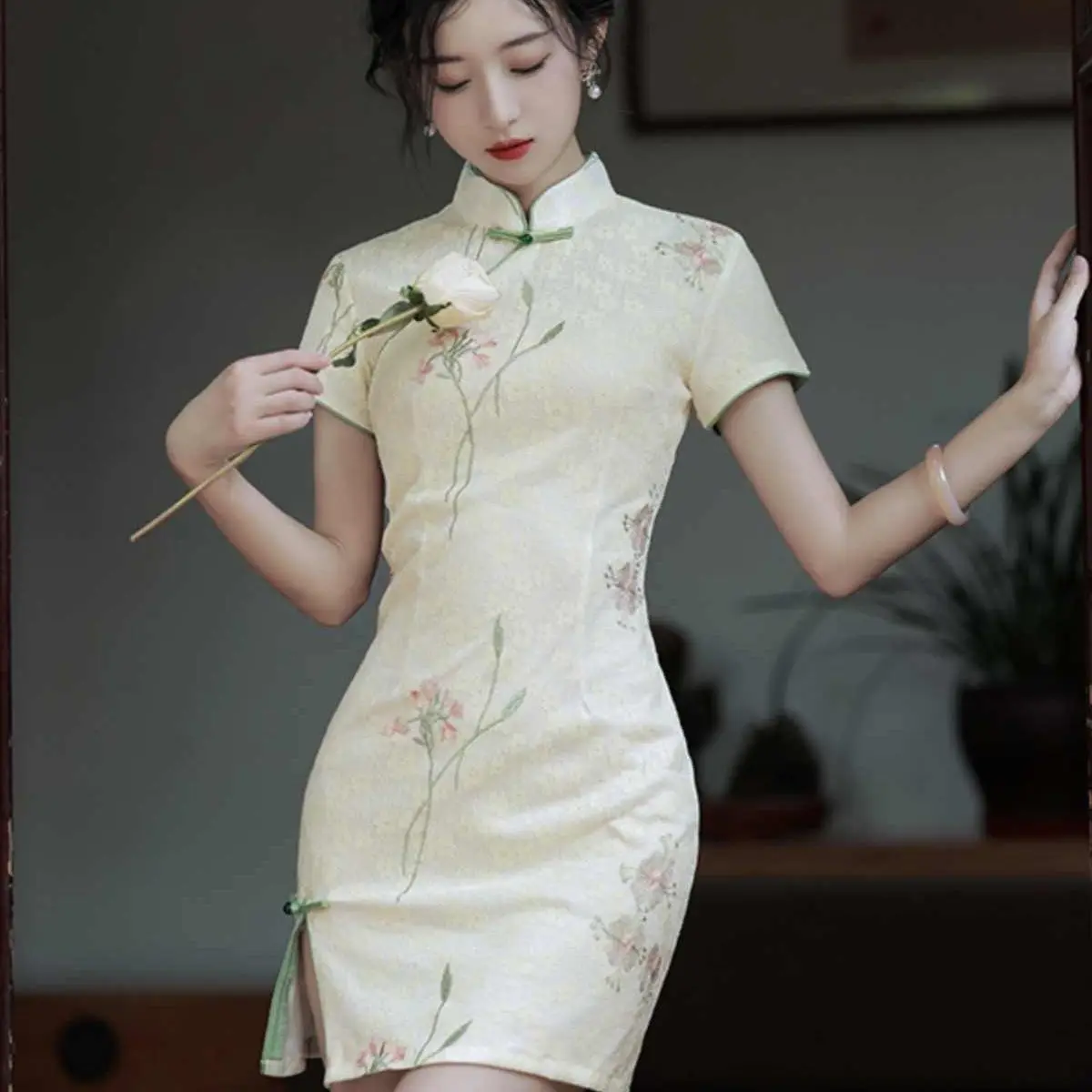 فستان تشيباو الصيني الحديث الصغير، صيف 2025 شيونغسام ويند، فستان للفتيات الصغيرات على الطراز الوطني ملابس شرقية للنساء #4