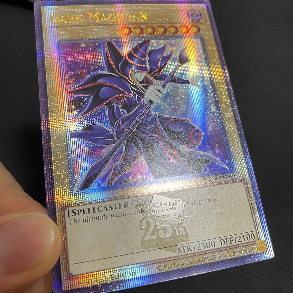 

YuGiOh! 25TH TCG Proxy Game Foil Cards QCSCR Dark Magician Version number RA04-EN001/TN23-EN001 Toy Collection Gift high quality