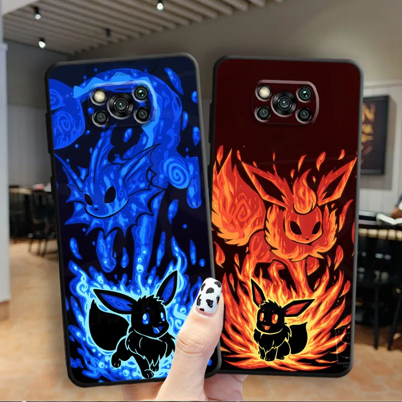 Cool Pokemon Pikachu custodia morbida nera per Poco X3 NFC X4 F1 F3 GT C40 C50 M5 M5s X3 Pro F4 M3 M4 5G Cover Pocophone