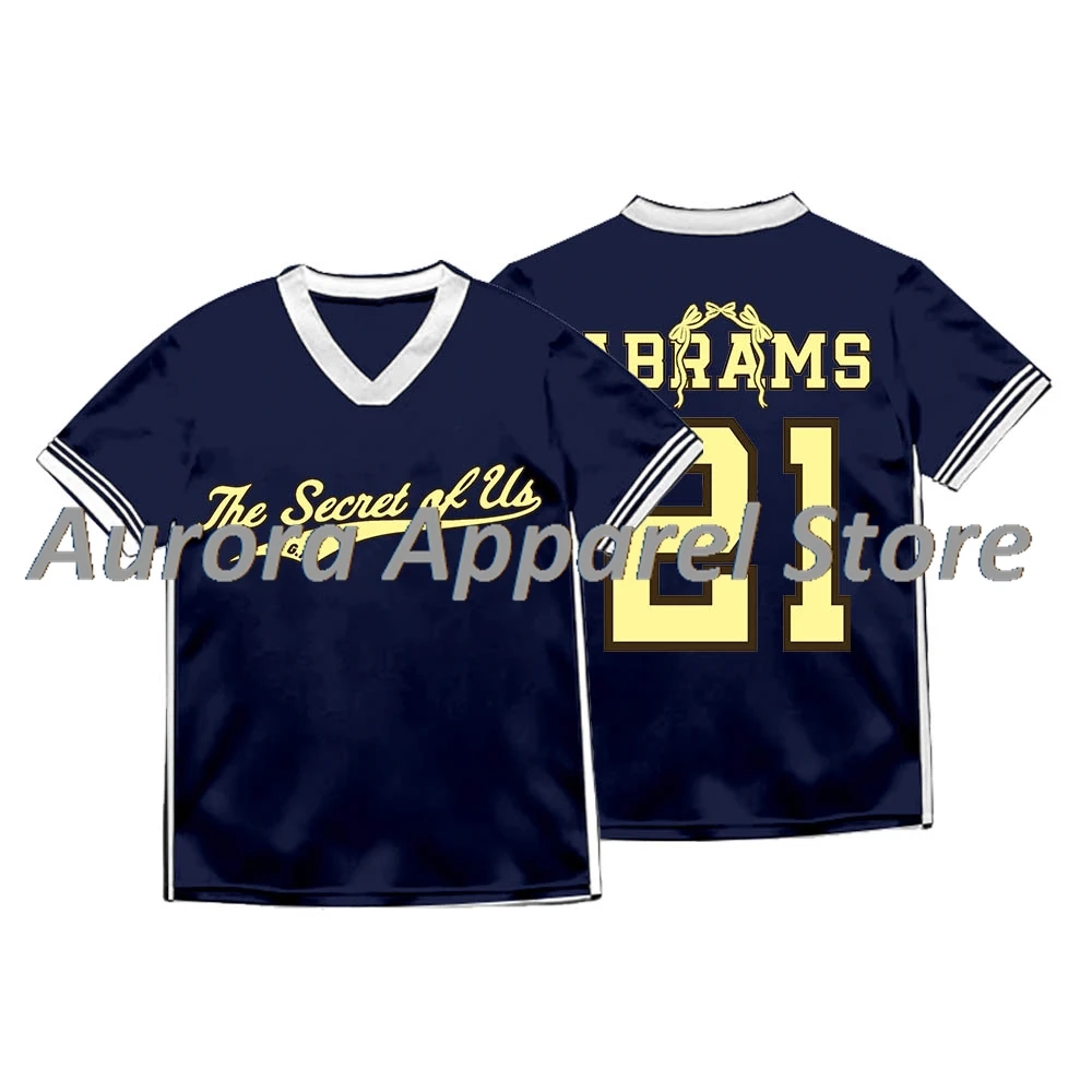 Gracie Abrams 21 camisetas con cuello en V The Secret of Us Tour 2025 Merch Jersey Cosplay mujeres hombres moda Camiseta de manga corta