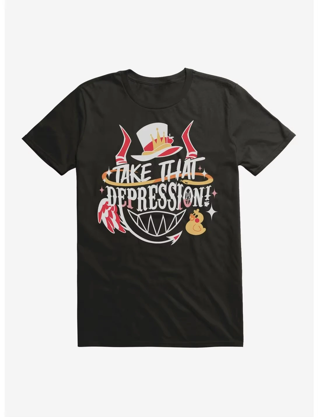 2026 Hazbin Hotel Lucifer Take That Depression T-Shirt for Both Men and Women To Wear Fashionable Short-sleeved Shirts