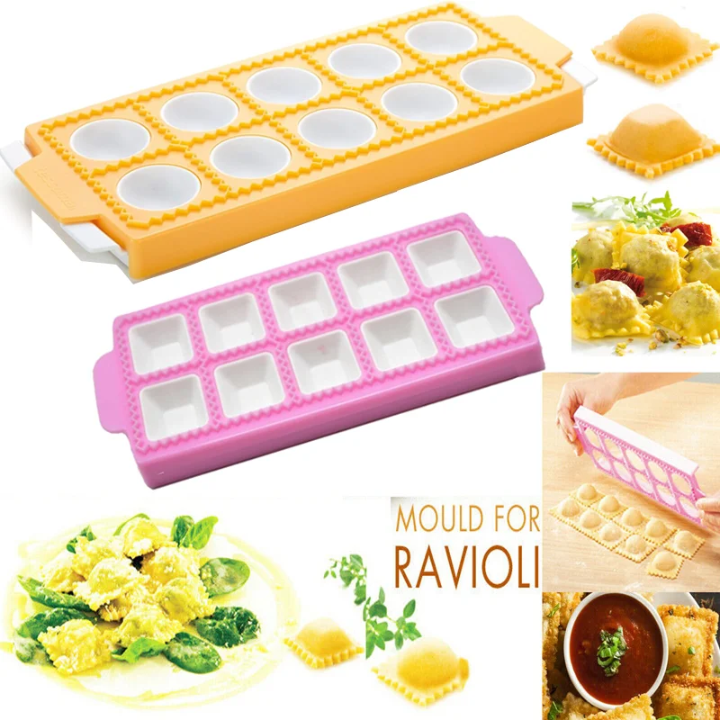 Ravioli Maker Mold and Cutter Round Square Triangle Ravioli Molds Pasta Pie Dumpling Making Tools Fast Press 10-37 Ravioli