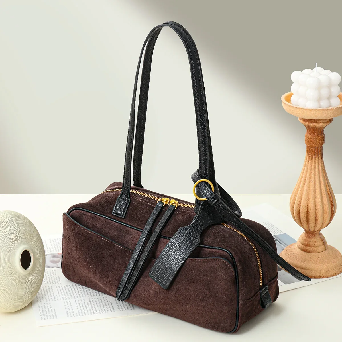 100% Genuine Leather Fashionable Minimalist Diaper Bag Large Capacity Tote Bag Unique Design For Mums Chic