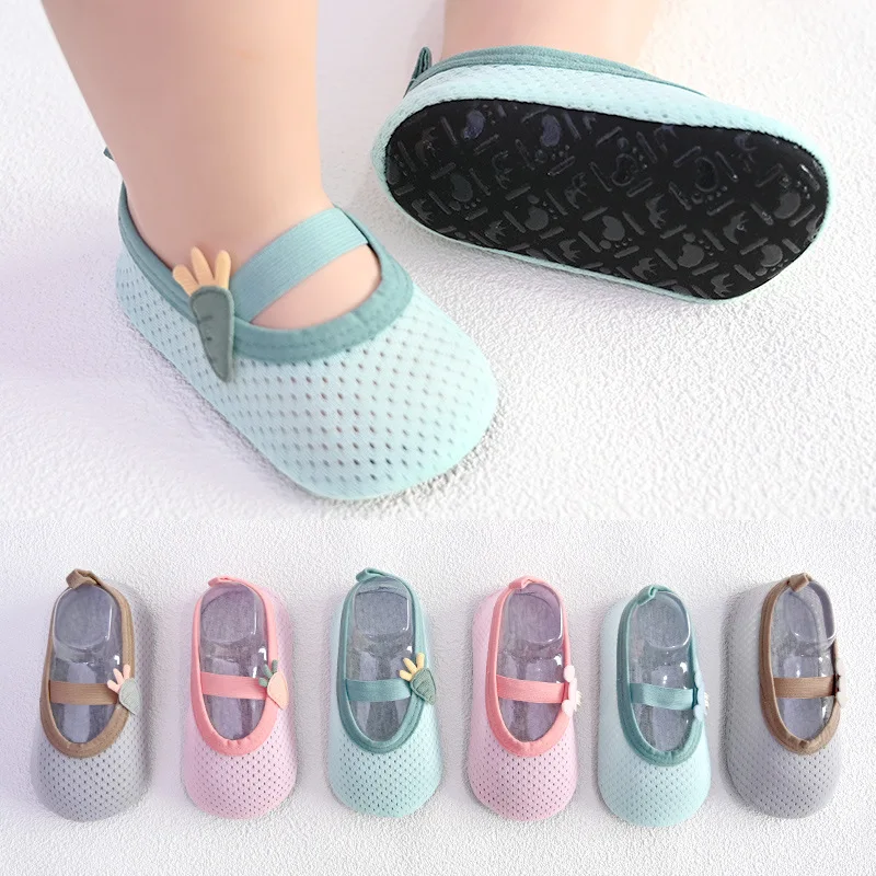 Baby Toddler Shoes Girl Boy Single Layer Breathable Mesh cloth Child Soft Soled Floor Sneaker Newborn  Socks