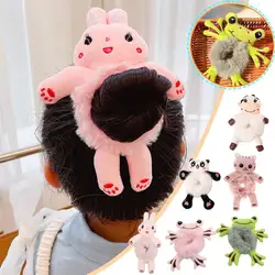 Children Girls Cute Animal Hair Tie Bunny Plush Hair Scrunchie, Plush Bear Hair Rope Rabbit Hair Ties Fluffy Hair Scrunchies