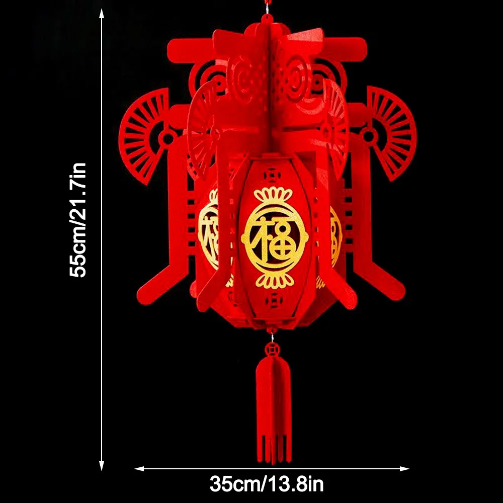 

Non-woven 2025 Chinese Lantern Hanging Ornaments Spring Festival Decoration Year of the Snake Lantern 3D