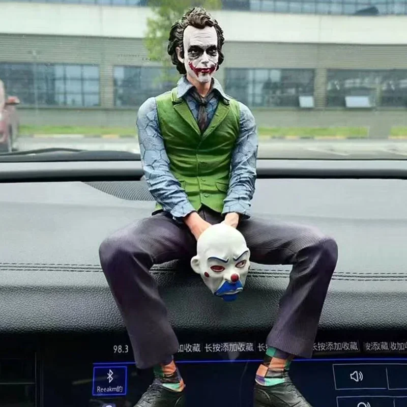 Hot Movie Joker Heath Ledger Clown Sitting Doll Car Doll Car Rear Roof Pendant Car Rear Exterior Ornaments Kids Toys