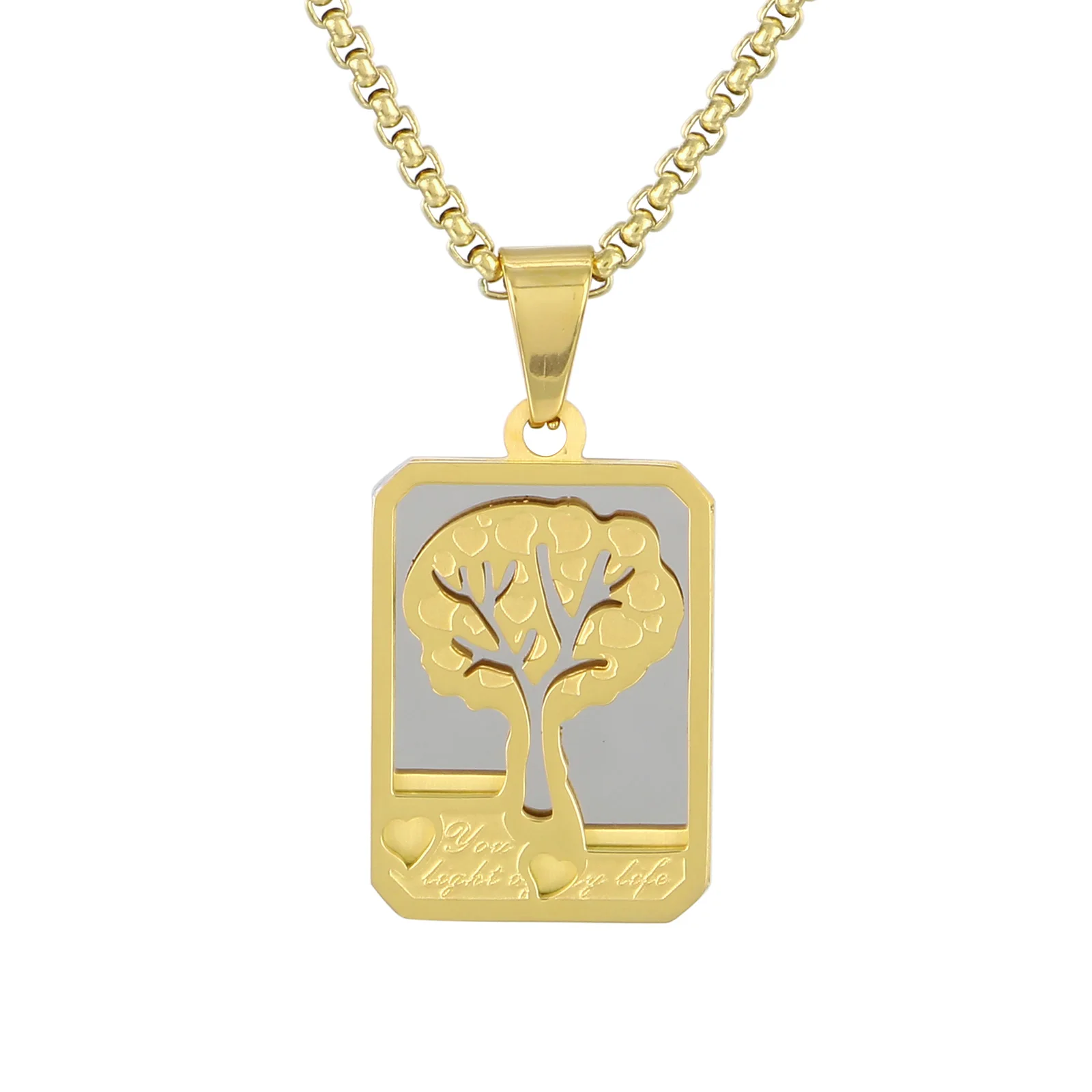 Multi-Style Life Tree Pendant Necklace - Stainless Steel 304 - KN281739-KL image 6