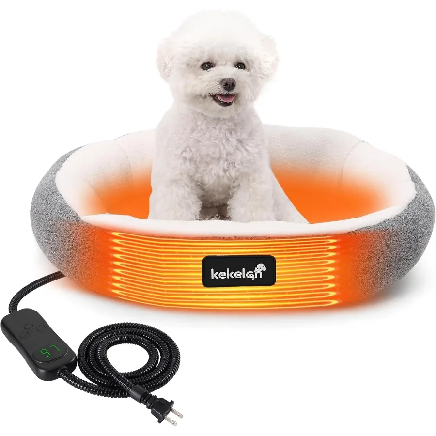 

Indoor Heated Cat Bed for Indoor Cats and Small Dogs: Electric Warming Bed Mat with Timer and Temperature Adjustment Machine Wa