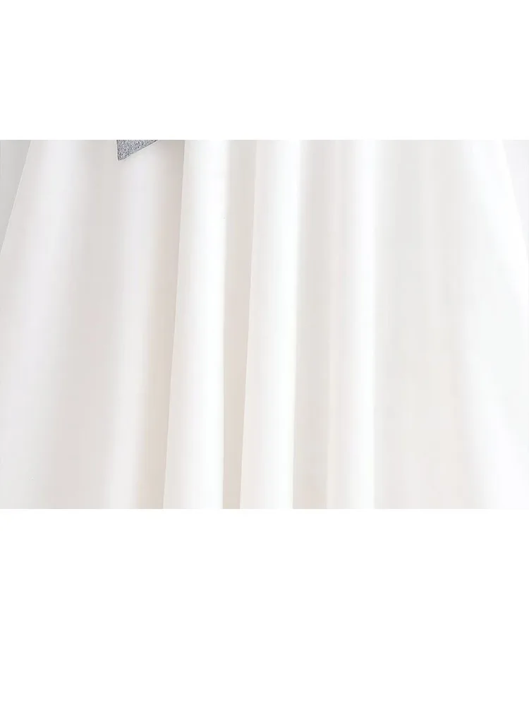 Robe longue polyvalente à manches longues pour femme, col rond, patchwork, nœud, style décontracté et urbain, collection Printemps HH