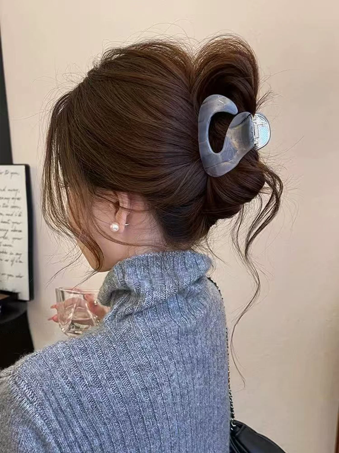 1 Stück Haarklammer im koreanischen Stil aus Acetat-Legierung, Retro-Haarspange mit Wolkenmotiv, schicke und vielseitige Haarklammer mit Persönlichkeit – Detail 8