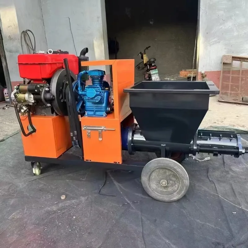 

18HP D iesel двигатель с электроприводом цементного раствора шпаклевка штукатурный распылитель оборудование для строительных работ